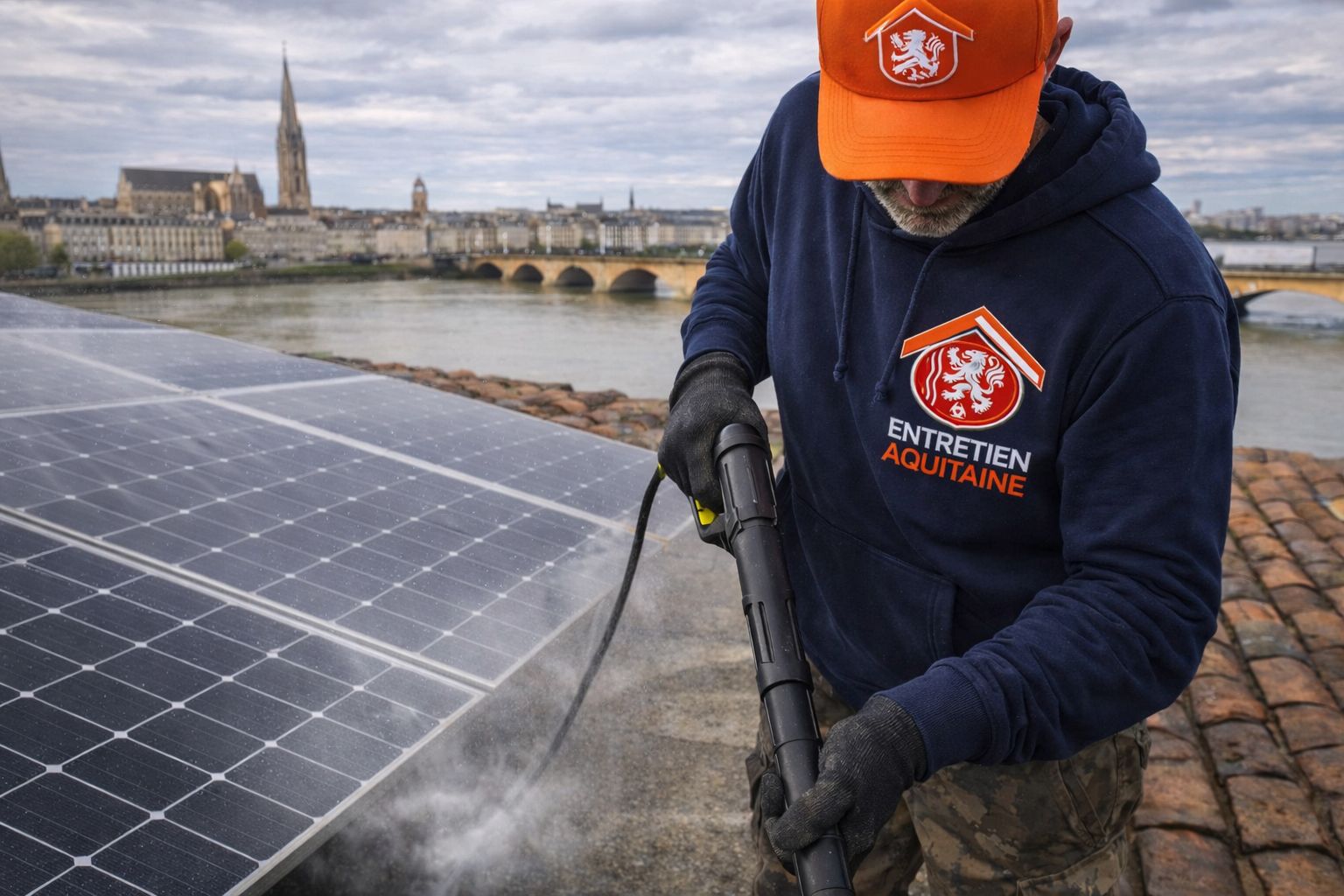 Nettoyage professionnel de panneaux photovoltaïques à Bordeaux par Entretien Aquitaine